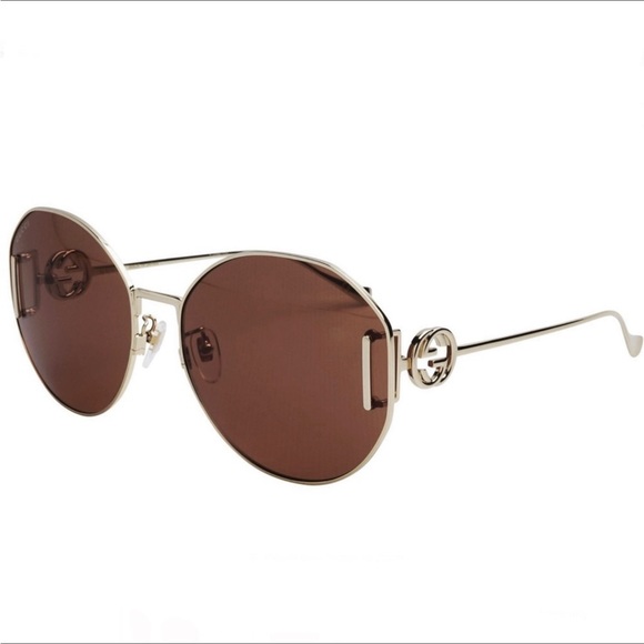 NEW GUCCI AUTHENTIC DESIGNER ROUND SUNGLASSES - Picture 1 of 12